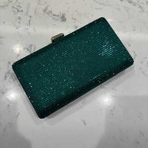 Emerald green evening clutch